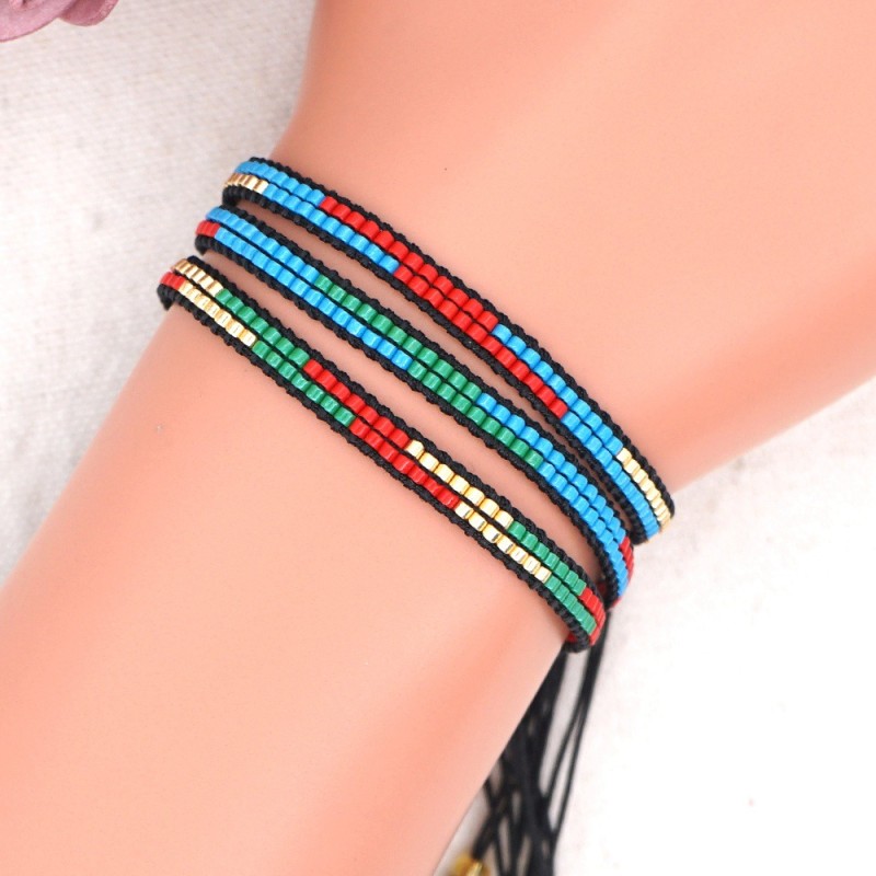 New Compact and Simple Amazon New Product Colorful Rice Beads Interchangeable Color Rice Beads Woven Bracelet Wholesale