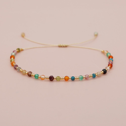 Niche Bohemian Style Bracelet Personalized Semi-Precious Stone Beads Friendship Rope Handmade Beaded Women's Small Bracelet