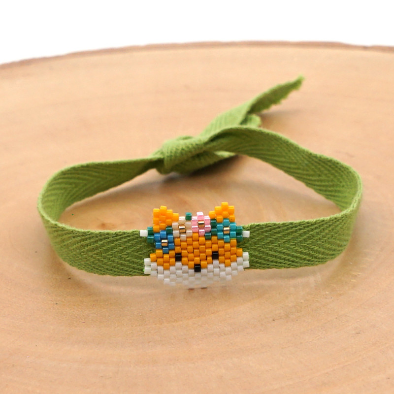 Cross-Border New Style Rice Bead Woven Bohemian Ethnic Style Bracelet Small Animal Fox Woven Couple Bracelet Hand Jewelry