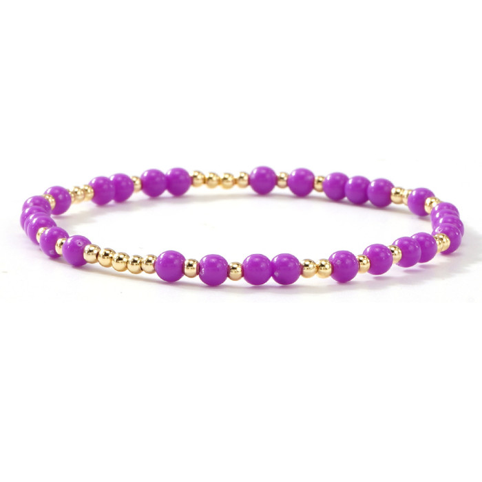 New Rainbow Color Rice Bead Bracelet for Women Gold Bead Splicing Ins Internet Celebrity Same Style Simple Elegant Be...