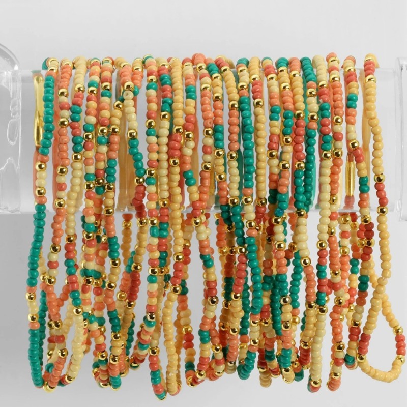 European and American Cross-Border Jewelry Summer Beach Style Colorful Bead Bracelet Niche Design Simple Stackable Jewelry Wholesale