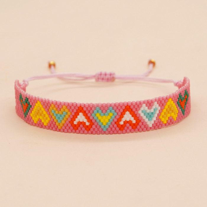Fashion Simple 2025 New Hot-Selling Bohemian Miyuki Bead Hand-Woven Heart Bracelet