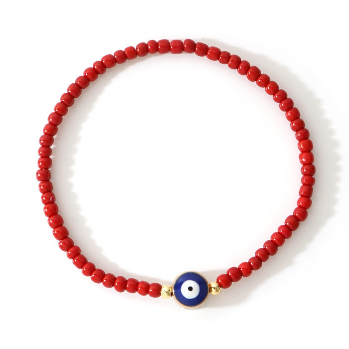Classic Simple Rice Bead Demon Eye High-End Versatile Beaded Bracelet Light Luxury High-End Gift Choice