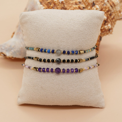 Bohemian Minimalist Style Bracelet Cross-Border Miyuki Beads Handwoven Semi-Precious Stone Jewelry Women's Small Bracelet