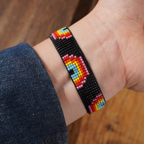Hot Selling Fashion Simple European and American Cross-Border Miyuki Beads Handmade Woven Colorful Half Devil's Eye Bracelet