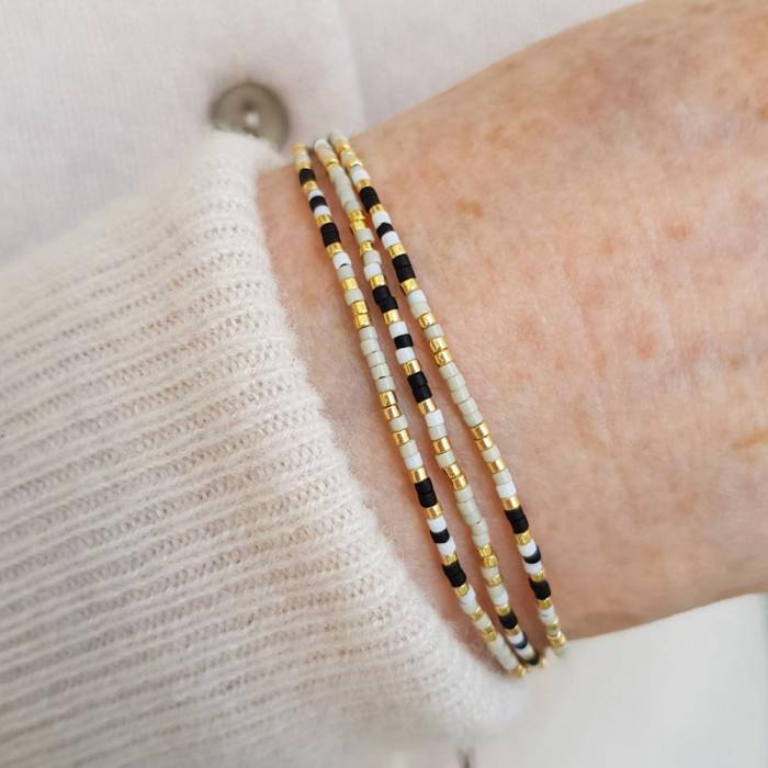 Bohemian Style Colorful Handmade Beaded Bracelet Necklace Niche Design Ultra-fine Stretch Braided Bracelet