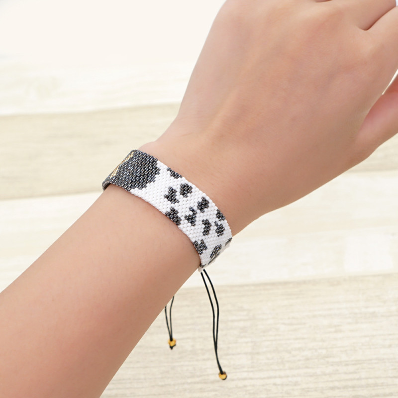 Minimalist Fashion European and American Cross-Border 2025 Hot-Selling Bohemian Miyuki Bead Hand-Woven Animal Wide Bracelet