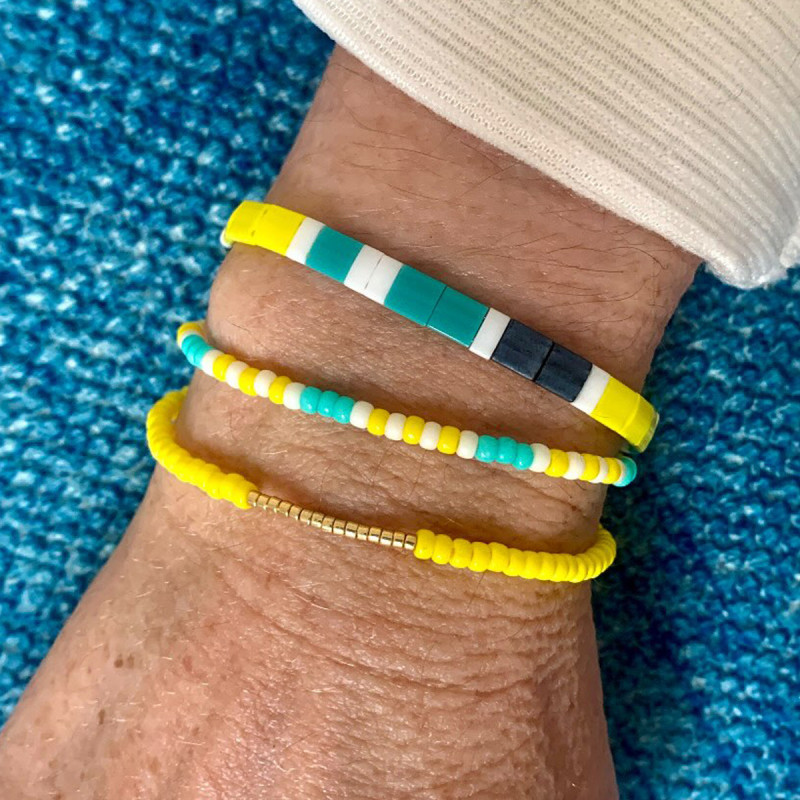 Summer New Bracelet Set Color-Block Rice Beads Square Beads Combination Trendy Ins Style Hand Accessories Cross-Border Wholesale Source