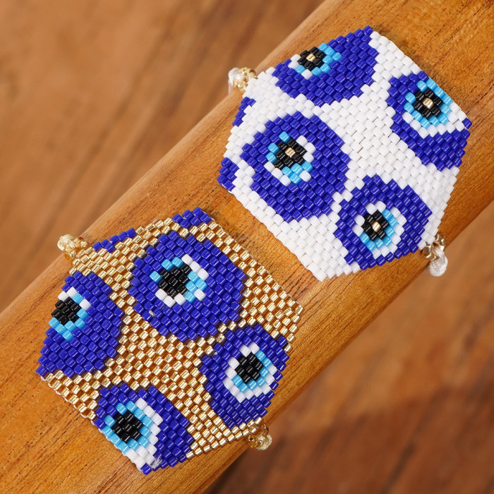 New Style Personalized Hexagonal Eye Seed Bead Woven Bracelet Miyuki Bracelet Ethnic Style Handmade Woven