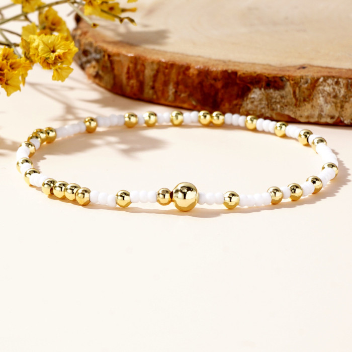 Hot-Selling Minimalist Design Bohemian Style Multi-Color Beaded Handmade Women's Beaded Bracelet