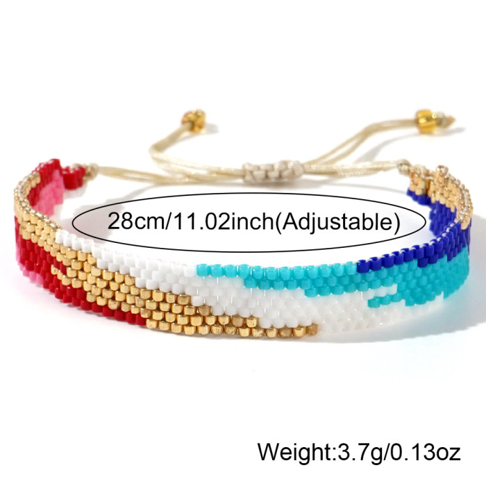 Source Colorful Bohemian Style Geometric Hand-woven Beaded Bracelet Student Bracelet Wholesale, Earrings