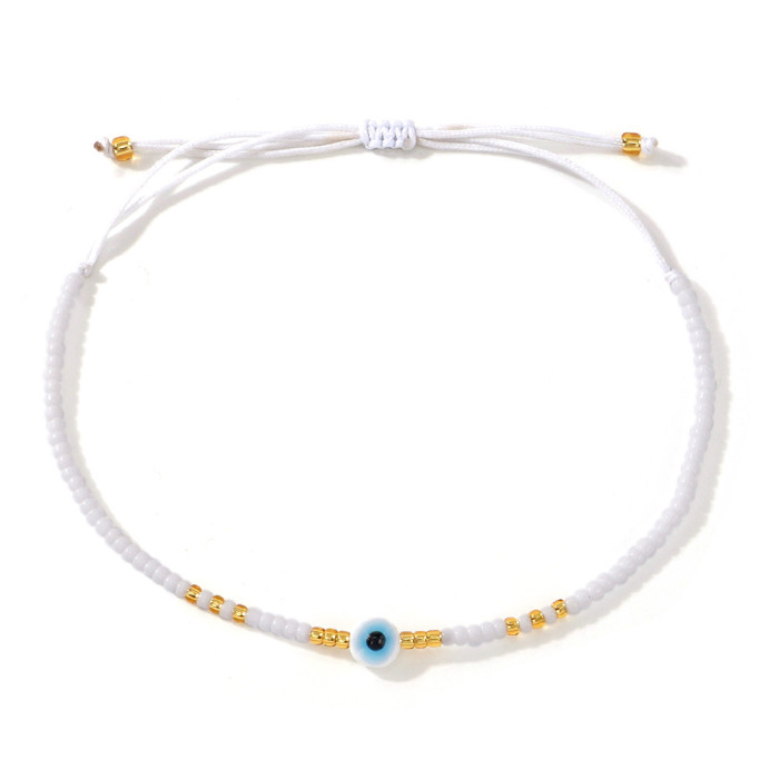 Hot Item Rice Bead Woven Pearl Bracelet for Women Glass Bead Eye Accessories Devil's Eye Trendy Bracelet