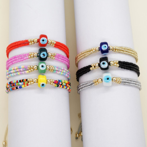 Bohemian Style Colorful Cylinder Eye Bead Bracelet Multi-layer Woven Bracelet Jewelry Wholesale