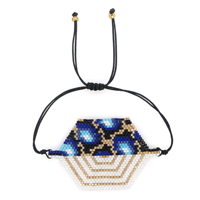 Ethnic Style Bracelet Antique DB Rice Beads Pure Hand-Woven Evil Eye Bracelet Women's Jewelry Wholesale