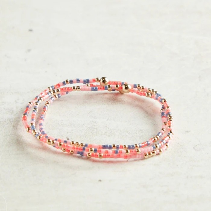 Bohemian Style Colorful Xiaomi Bead Bracelet Fashion Versatile Handmade Copper Bead Bracelet Women's Jewelry