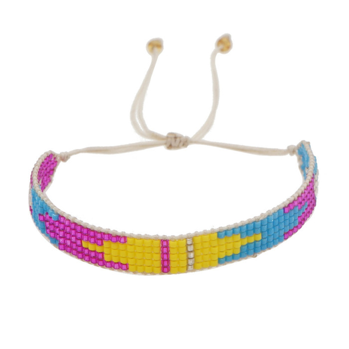 Rainbow Miyuki Beads Colorful Antique Beads Geometric Indian Pattern Ethnic Style Geometric Bracelet