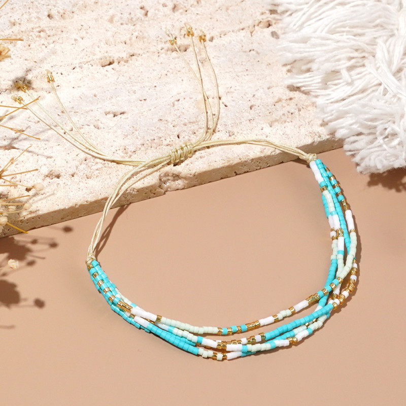Bohemian Style Colorful Cylinder Eye Bead Bracelet Multi-layer Woven Bracelet Jewelry Wholesale