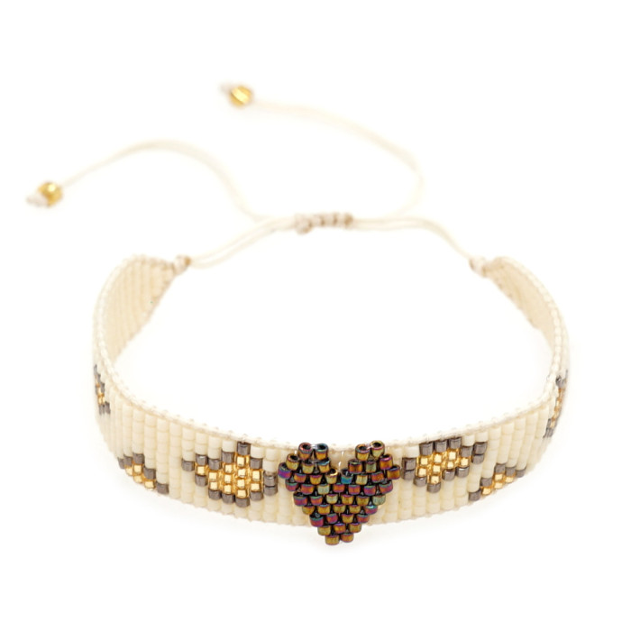New INS Style Green Arrow Miyuki Bracelet Set Simple Heart Handmade Woven Bead Bracelet