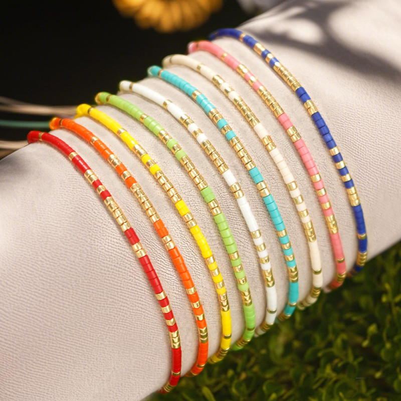 Bohemian Colorful Xiaomi Bead Bracelet Summer Women's Niche Light Luxury Jewelry Exquisite Details Show High-end Feel