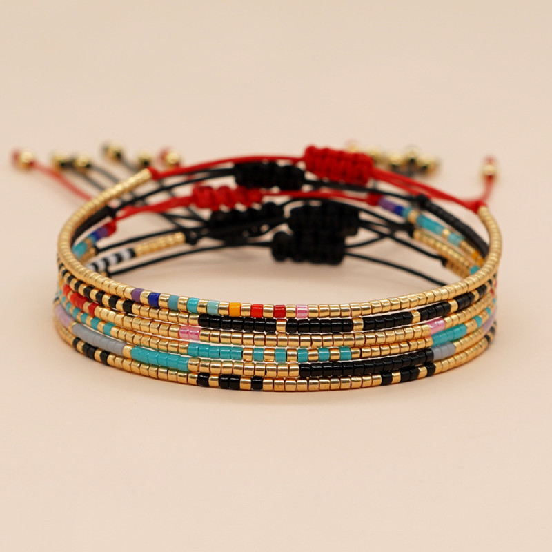 Bohemian Colorful Fashion Accessories Cross-Border E-commerce Hot Item European and American Style Xiaomi Bracelet for Women and Men Handmade Woven Rice Beads