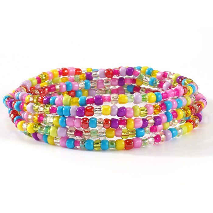 Bohemian Style Colorful Rice Bead Multi-layer Bracelet Handmade Stringed Colorful Round Beads Jewelry Wholesale