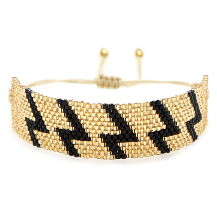 Style Personality Rhombus Miyuki Bracelet Handmade Woven Ethnic Style Geometric Pattern Glass Seed Bead Bracelet