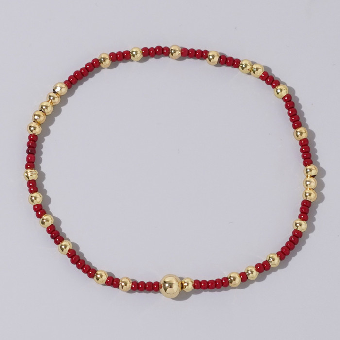 Hot-Selling Minimalist Design Bohemian Style Multi-Color Beaded Handmade Women's Beaded Bracelet