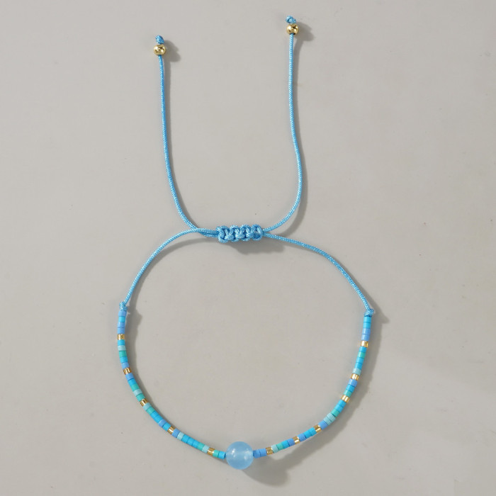 Amazon Colorful Flower Rice Beads Friendship Couple Evil Eye Handmade Bracelet Bowknot Cross Bracelet