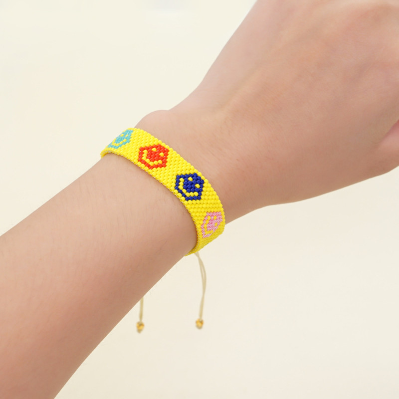 INS Style Colorful Miyuki DB Antique Rice Beads Miyuki Bracelet Bohemian Style Heart Handwoven Bracelet