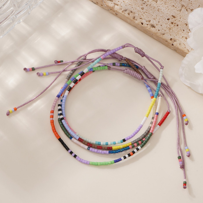 Miyuki Beads Layered Thin Bracelet for Women, Internet Celebrity Style, Ins Niche Lucky Bracelet Jewelry