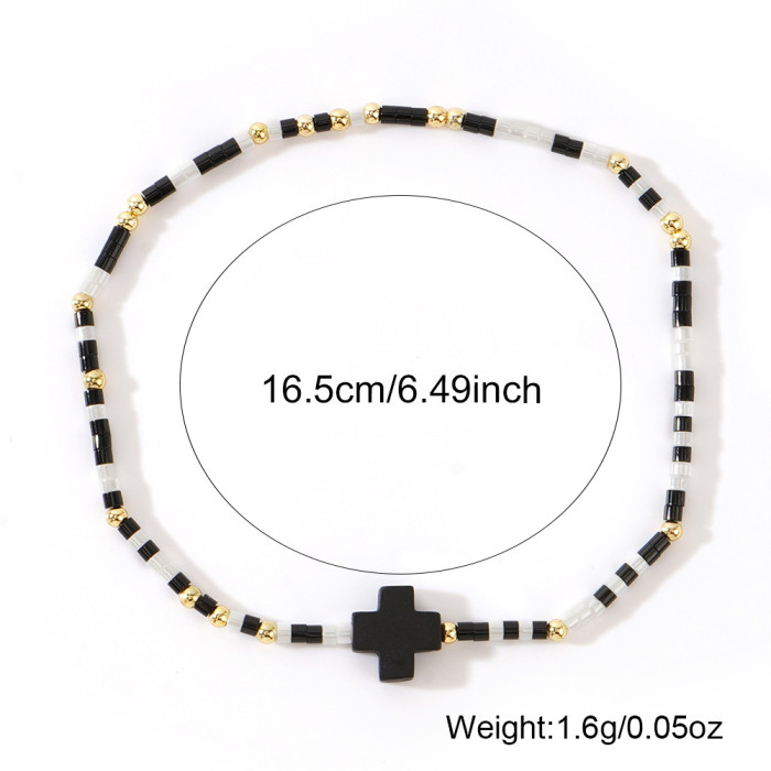 Hot-Selling Style Colorful Cross Beaded Bracelet Summer Fresh Bohemian Style Women's Jewelry Wholesale
