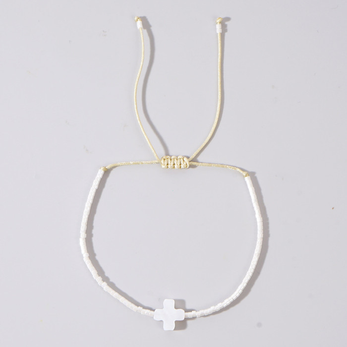 Summer Bohemian Style Colorful Cross Beaded Bracelet Light Luxury Niche Exquisite Women's Jewelry Versatile Style