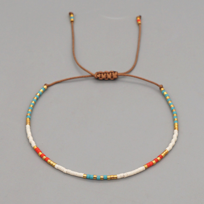 Bohemian Style Xiaomi Bead Bracelet for Women Handmade Woven Rainbow Multicolor Layered Friendship Bracelet