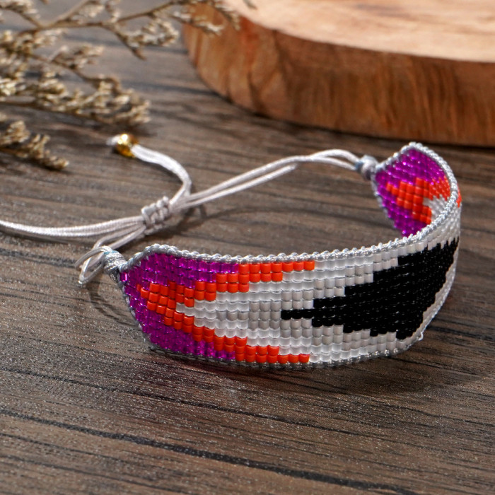 INS Hot Selling Bohemian Style Geometric Pattern Miyuki Bracelet Set for Women Woven Bead Bracelet