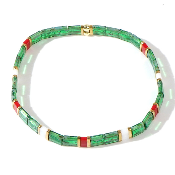 Hot Sale Christmas Elements Colorful Imported Elastic Bead Bracelets Wholesale Custom Holiday Gifts