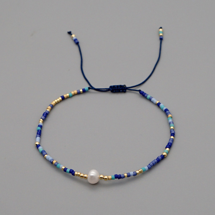 Custom Bohemian Style Natural Freshwater Pearl Bracelet Xiaomi Jewelry Women's Handmade Woven Bracelet