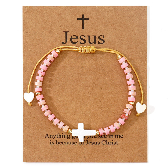 New Hot-Selling Shell Cross Bead Cylinder Amethyst Women's Bracelet Factory Wholesale Direct
