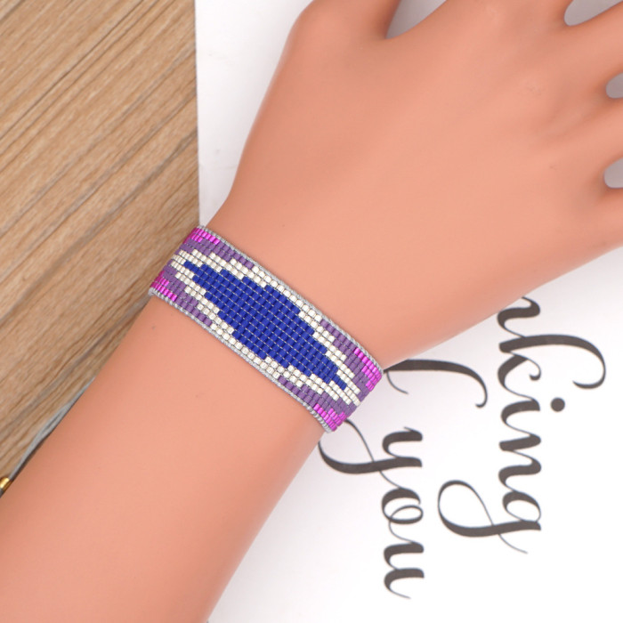 Miyuki Bead Braided Hexagram Heart Bracelet Set Simple Rivet Bohemian Style Bracelet Set