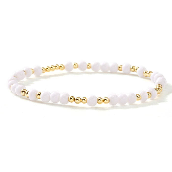 New Rainbow Color Rice Bead Bracelet for Women Gold Bead Splicing Ins Internet Celebrity Same Style Simple Elegant Be...