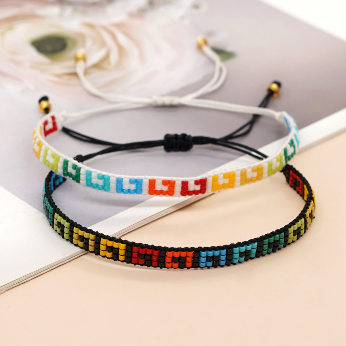 New Compact and Simple Amazon New Product Colorful Rice Beads Interchangeable Color Rice Beads Woven Bracelet Wholesale