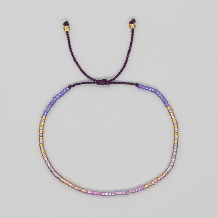 Niche Minimalist Design Bohemian Style MGB Colorful Seed Bead Handmade Women's Bracelet