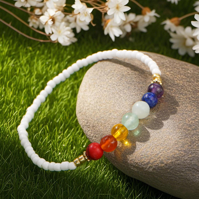 Amethyst Quartz Red Turquoise Dongling Jade Bracelet TOHO Gold White Domestic Rice Beads Semi-precious Stone Niche Versatile Jewelry