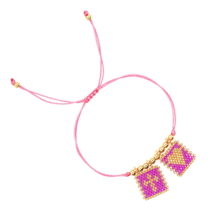 Bohemian Style Heart Cross Miyuki Bracelet INS Seed Beads Tag Steel Beads Freshwater Pearl Women