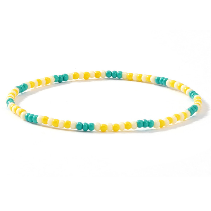 Summer New Bracelet Set Color-Block Rice Beads Square Beads Combination Trendy Ins Style Hand Accessories Wholesale S...