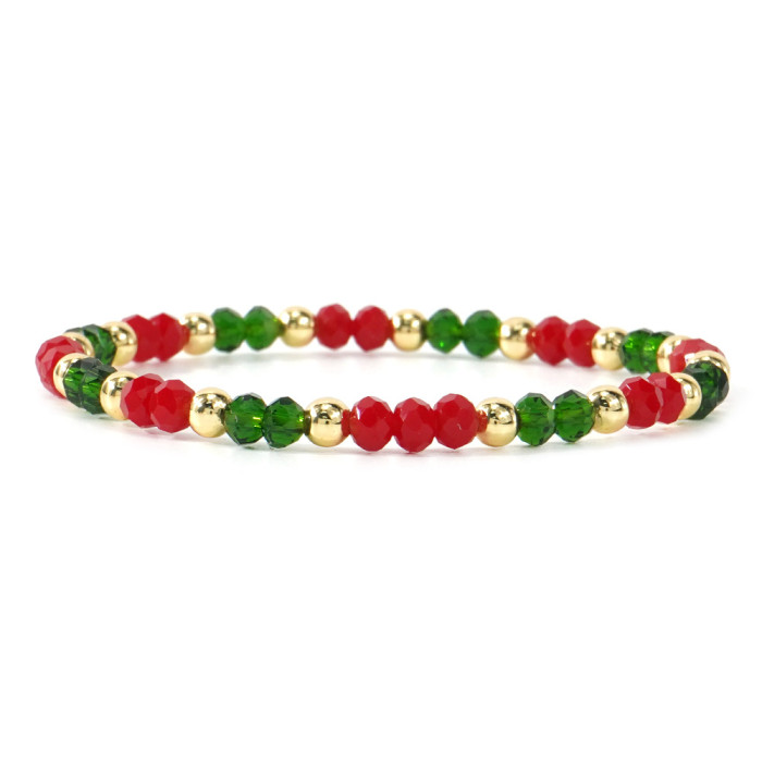 Style Christmas Atmosphere Gift Choice Santa Claus Snowflake Christmas Tree Soft Clay Beads Mixed Elastic Bracelet