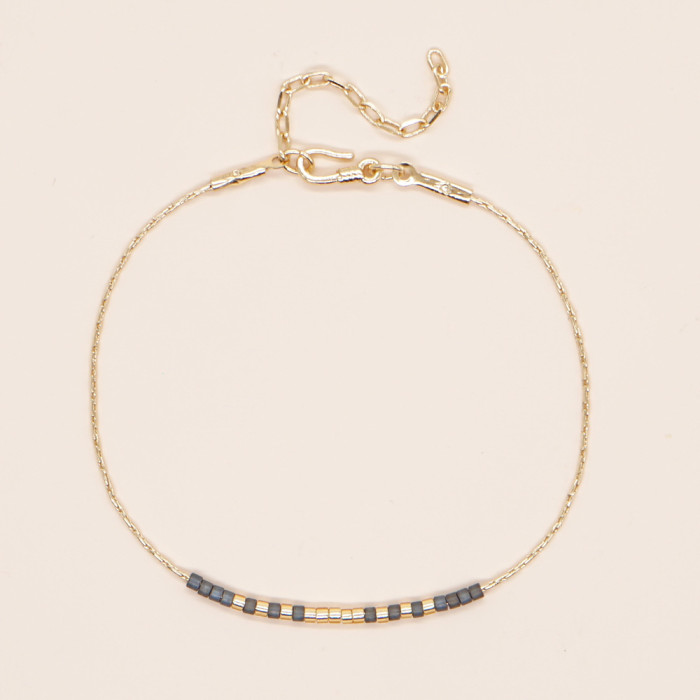 Niche Japanese Imported Miyuki Adjustable Bracelet Morse Code Handmade Lobster Clasp Bracelet