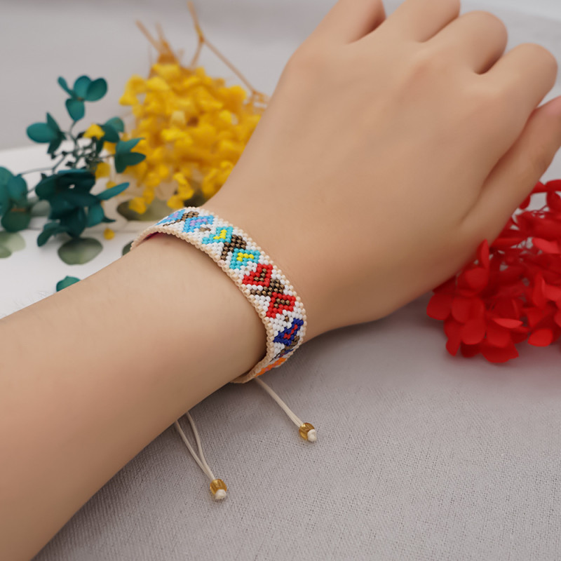 Colorful Bohemian Style Heart Miyuki DB Antique Seed Bead Miyuki Bracelet Handmade Woven Versatile Bracelet for Women
