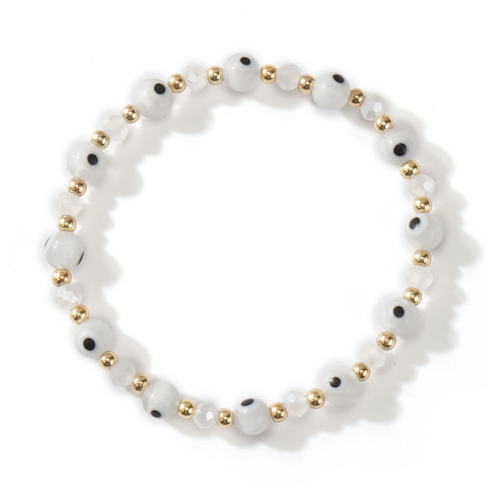 Devil's Eye Hand Jewelry CCB Gold Beads Handmade Beaded Fashion Eye Rice Beads Bracelet Women's Crystal Hand Jewelry