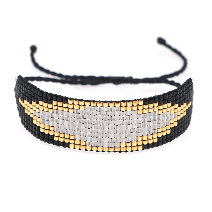Miyuki Bead Braided Hexagram Heart Bracelet Set Simple Rivet Bohemian Style Bracelet Set