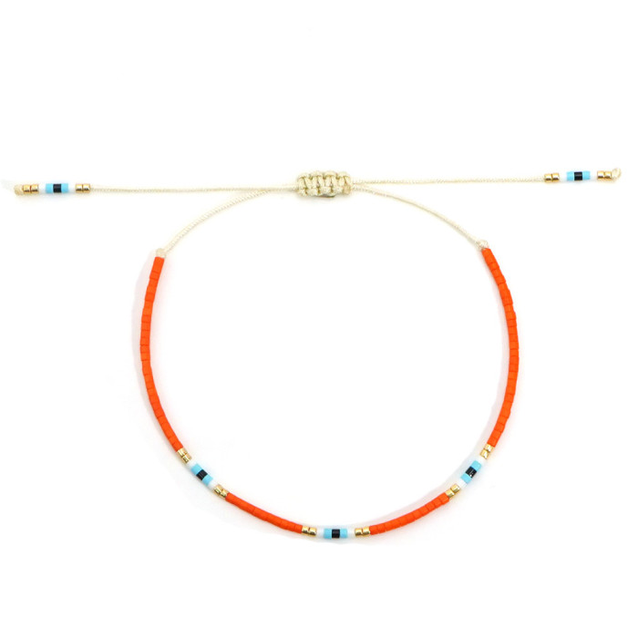 2025 New Bohemian Style Fine Rice Bead Bracelet Niche Simple Colorful Handmade Woven Bracelet